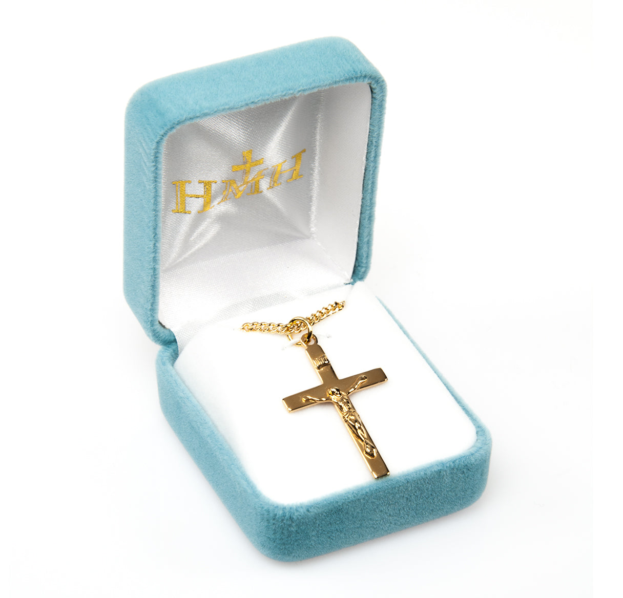 Gold Over Sterling Silver High Polished Crucifix