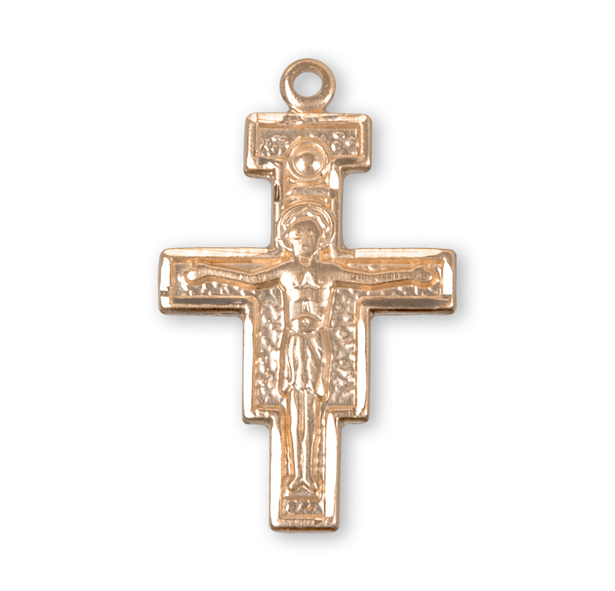 San Damiano Gold Over Sterling Silver Crucifix