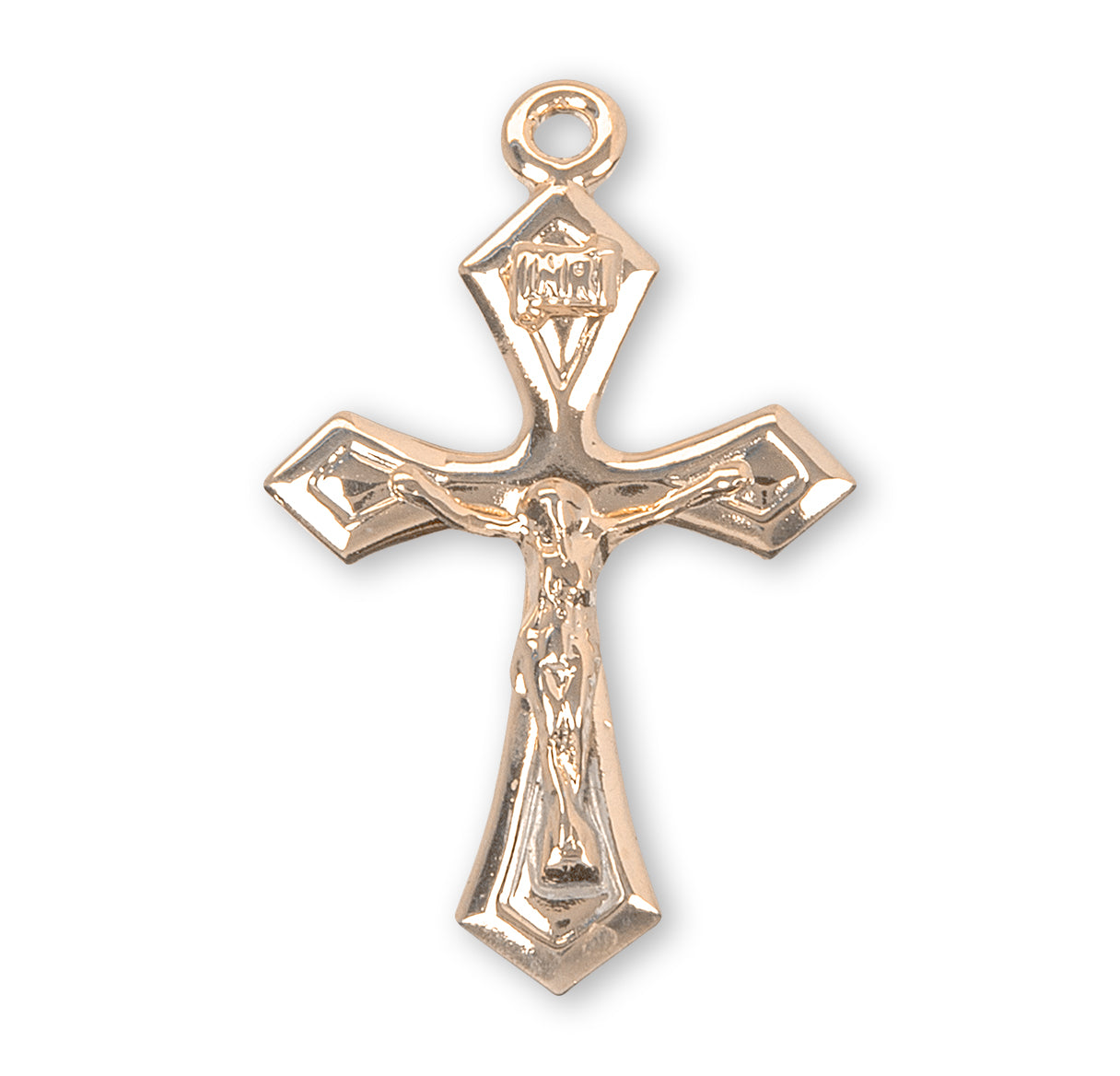 Pointed Tapered Gold Over Sterling Silver Crucifix