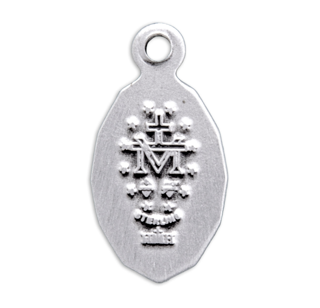 Sterling Silver Oval Miraculous Medal Pendant with Chain