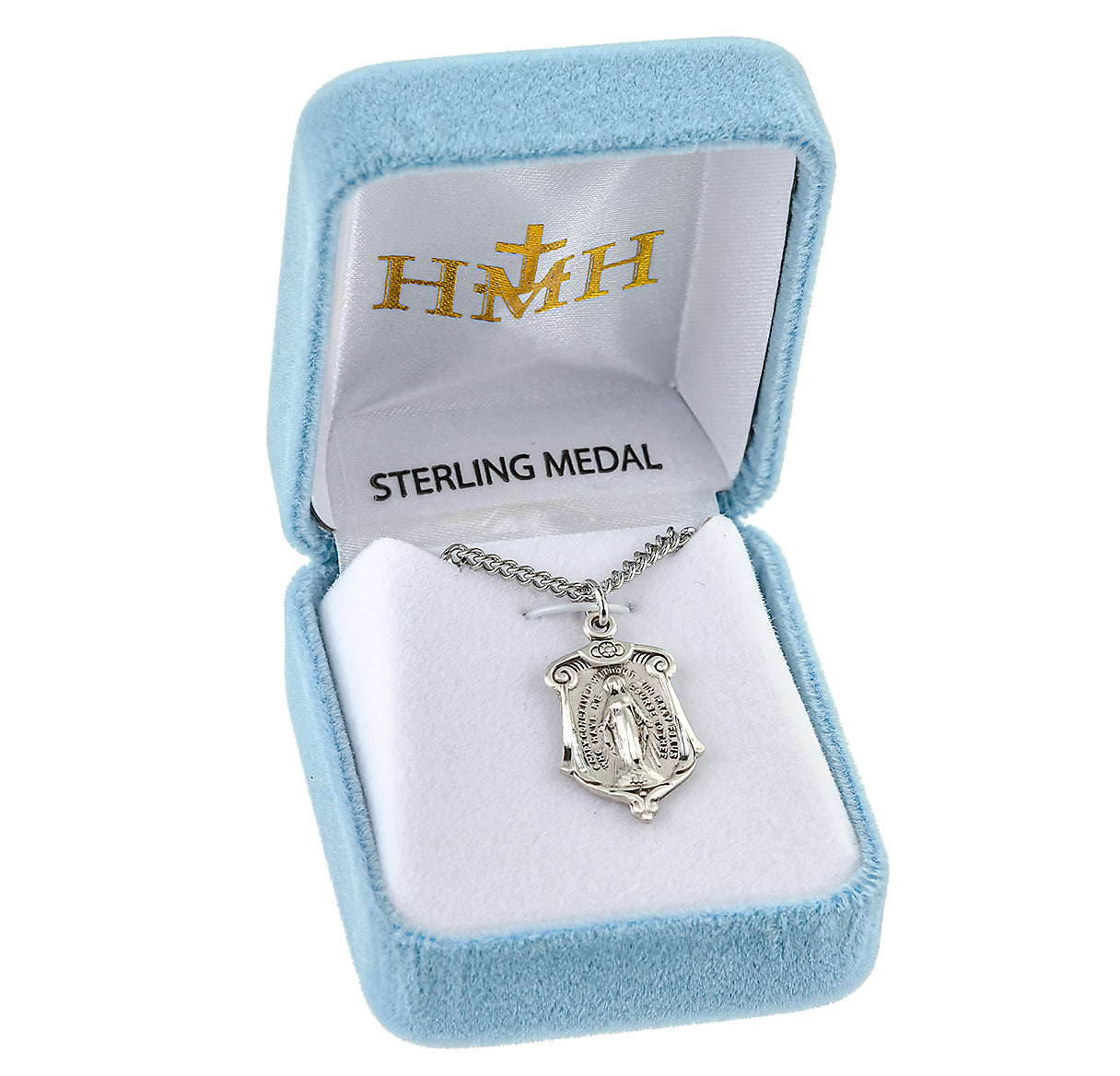 Sterling Silver Miraculous Medal Pendant with Chain