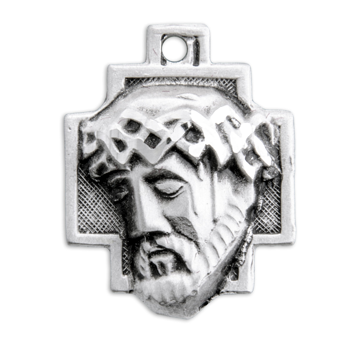Head of Christ Sterling Silver Medal Pendant with Chain
