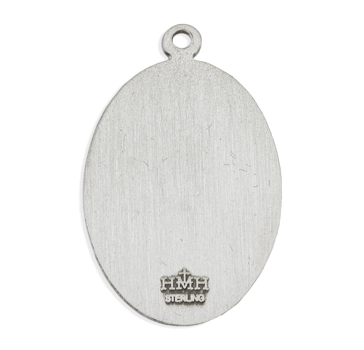 Divine Mercy Oval Sterling Silver Medal Pendant with Chain