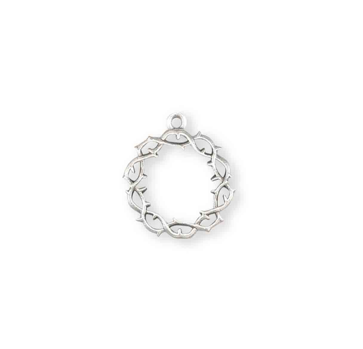 "Crown of Thorns" Sterling Silver Medal Pendant with Chain
