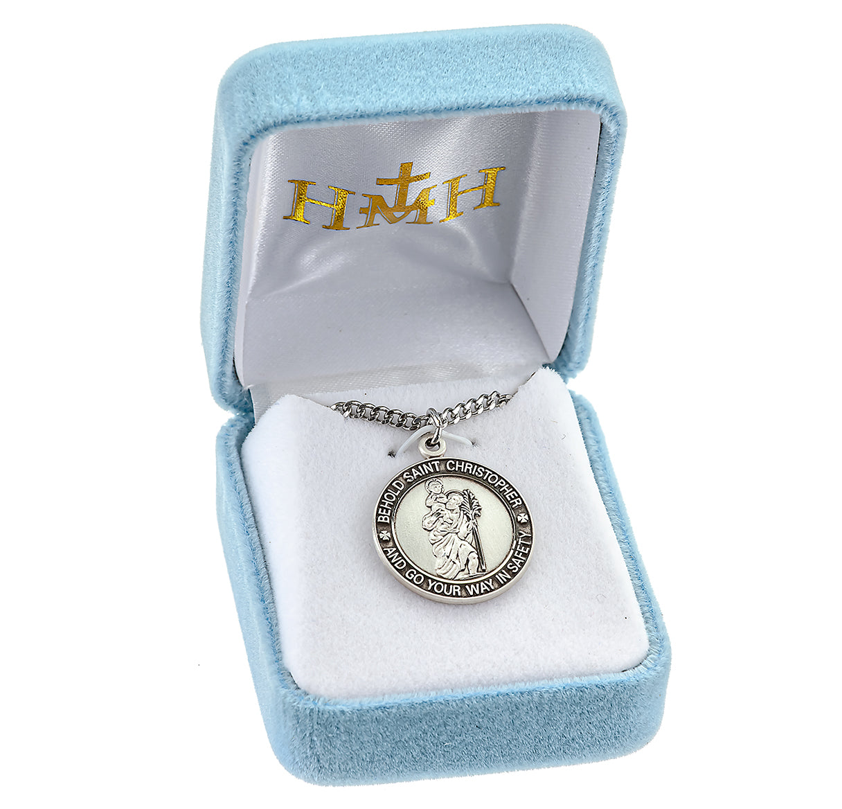 Sterling Silver St. Christopher Medal Pendant with Chain