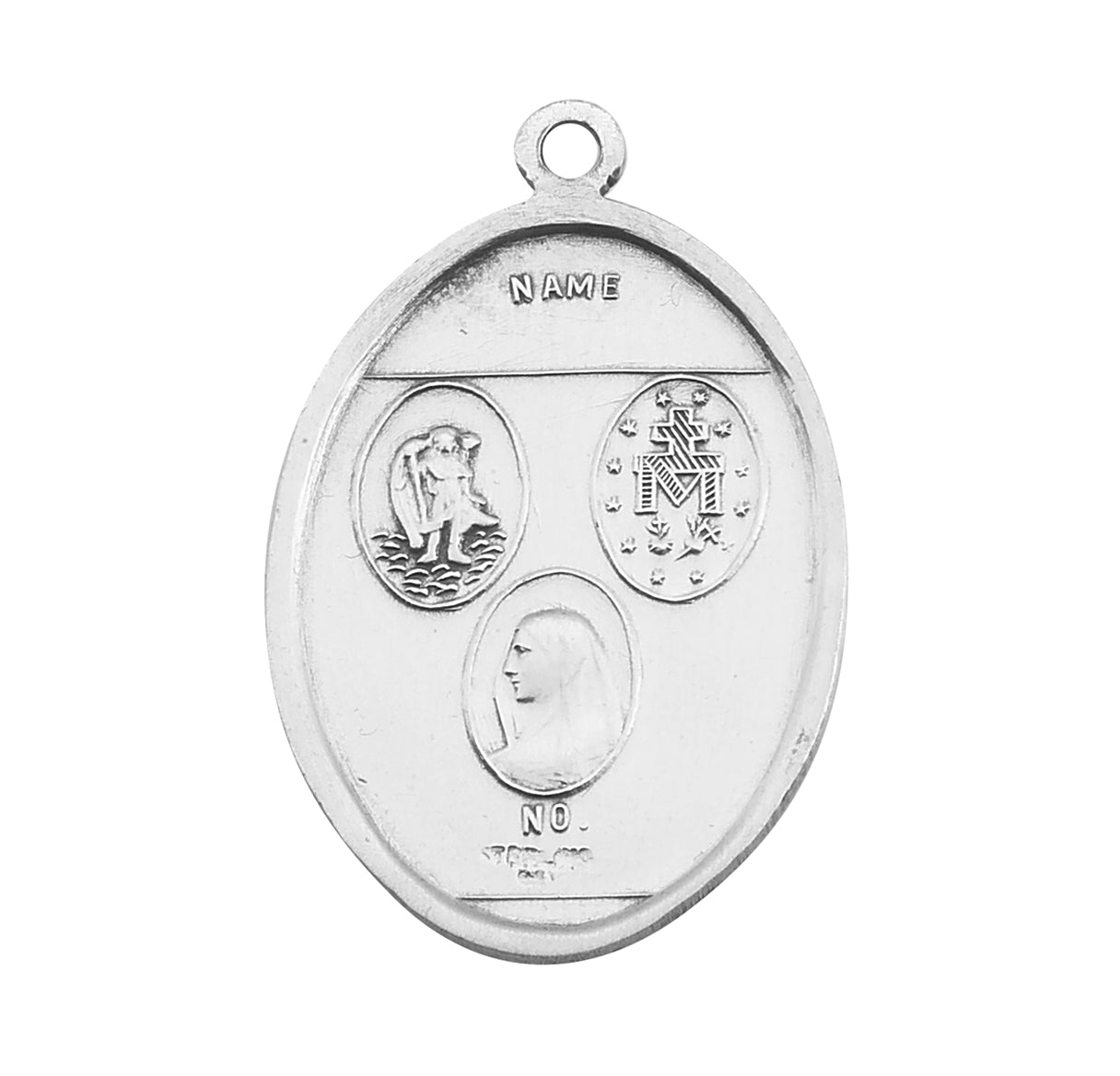 Sterling Silver Oval Military Medal Pendant with Chain