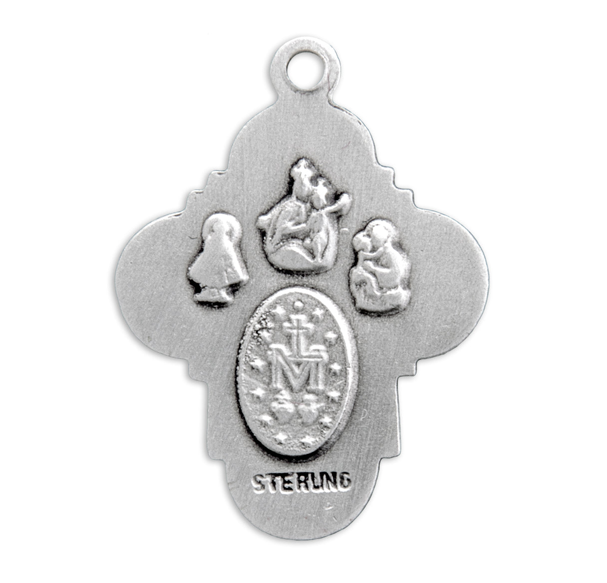 Sterling Silver 4-Way Cross Medal Pendant with Chain
