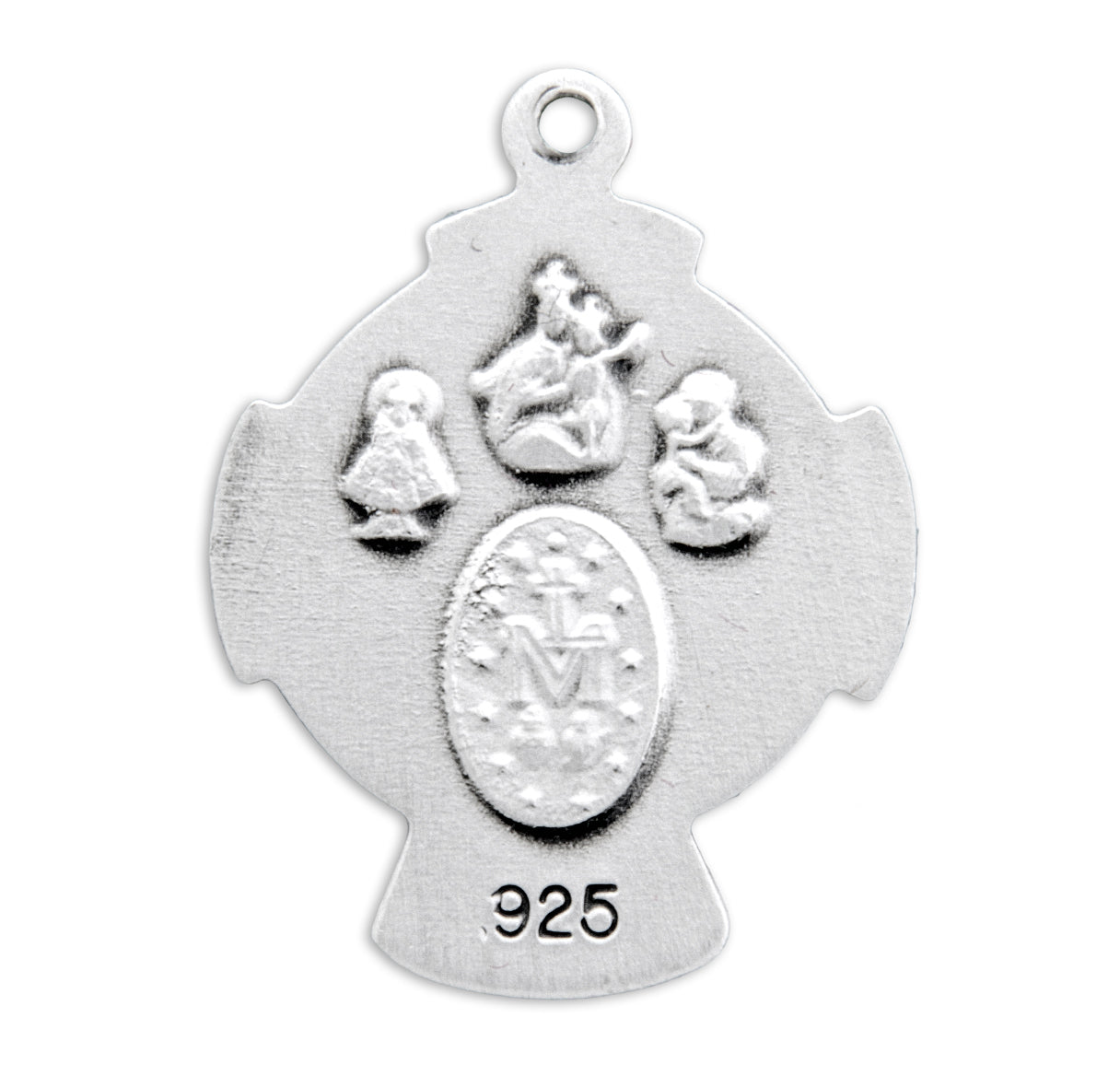 Sterling Silver 4-Way Cross Medal Pendant with Chain