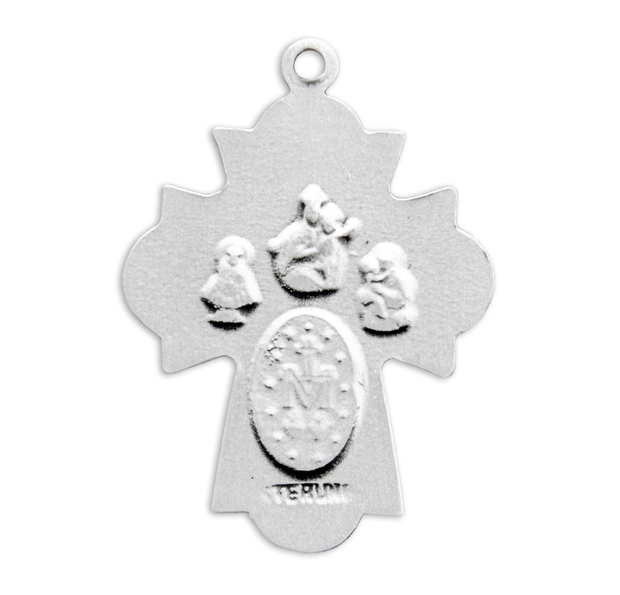Sterling Silver 4-Way Cross Medal Pendant with Chain