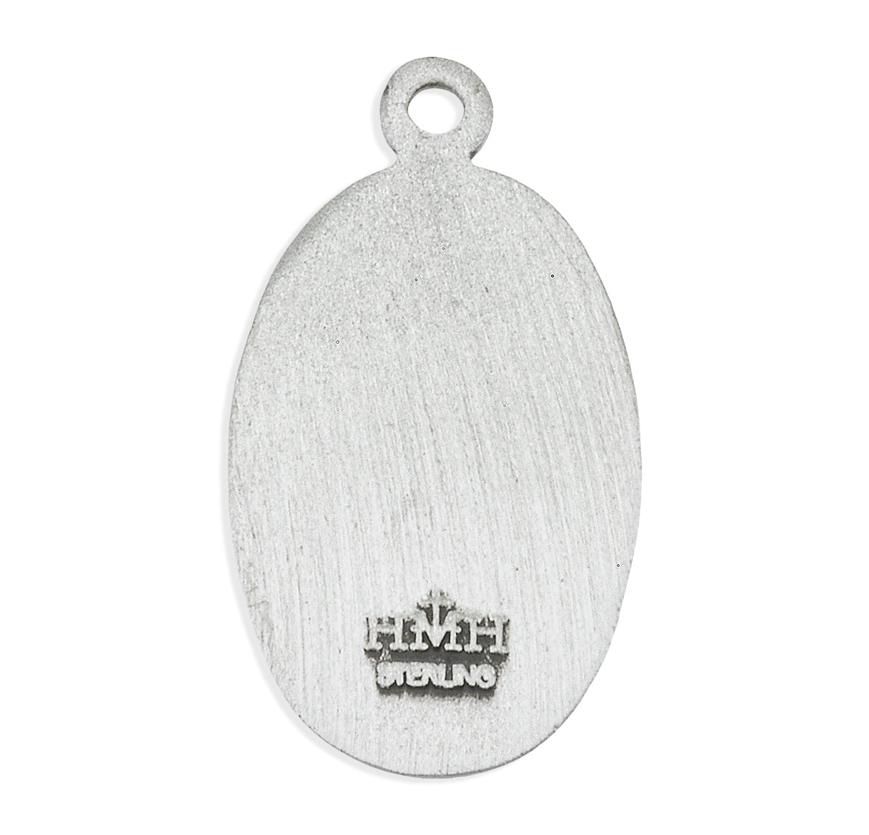 Saint Christopher Protect Us Oval Sterling Silver Medal Pendant with Chain