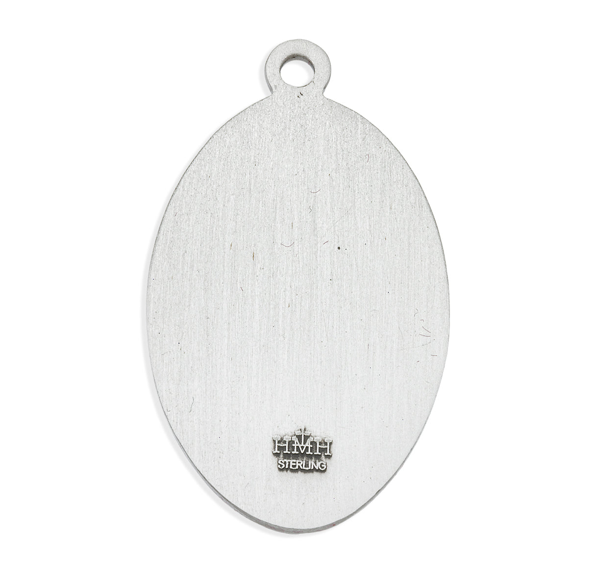 Saint Christopher Protect Us Oval Sterling Silver Medal Pendant with Chain