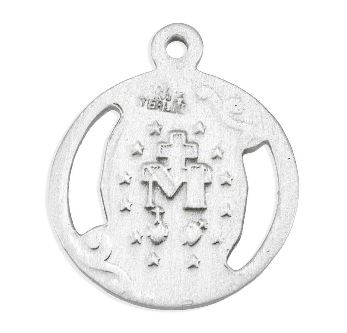 Sterling Silver Oval Miraculous Medal Pendant with Chain