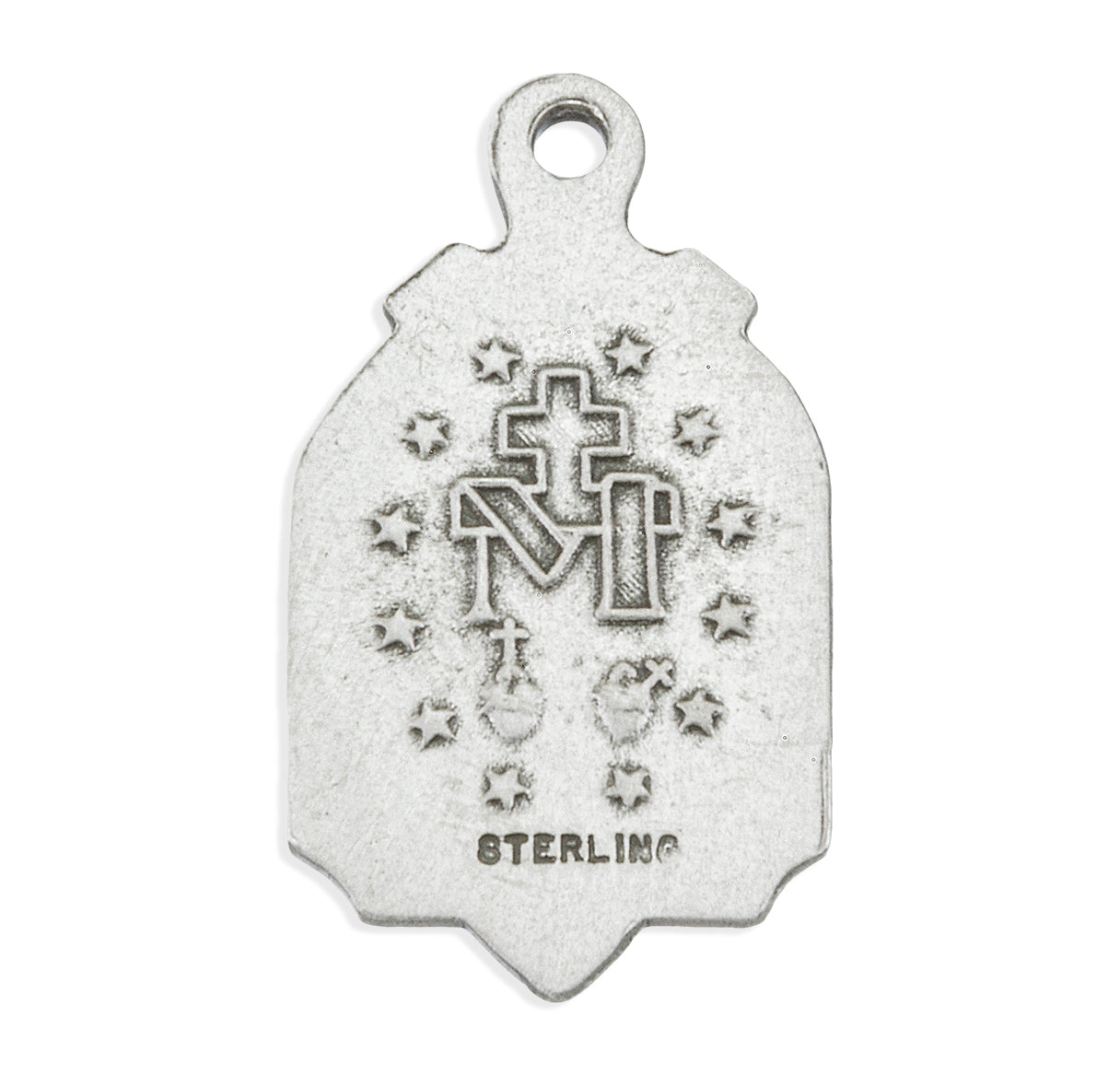 Sterling Silver Miraculous Medal Pendant with Chain
