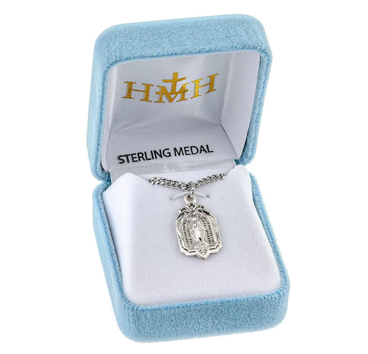 Sterling Silver Miraculous Medal Pendant with Chain