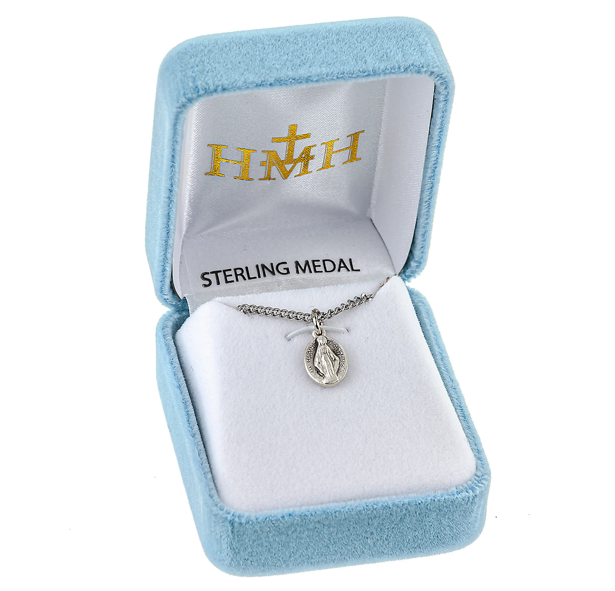 Sterling Silver Baby Miraculous Medal Pendant with Chain
