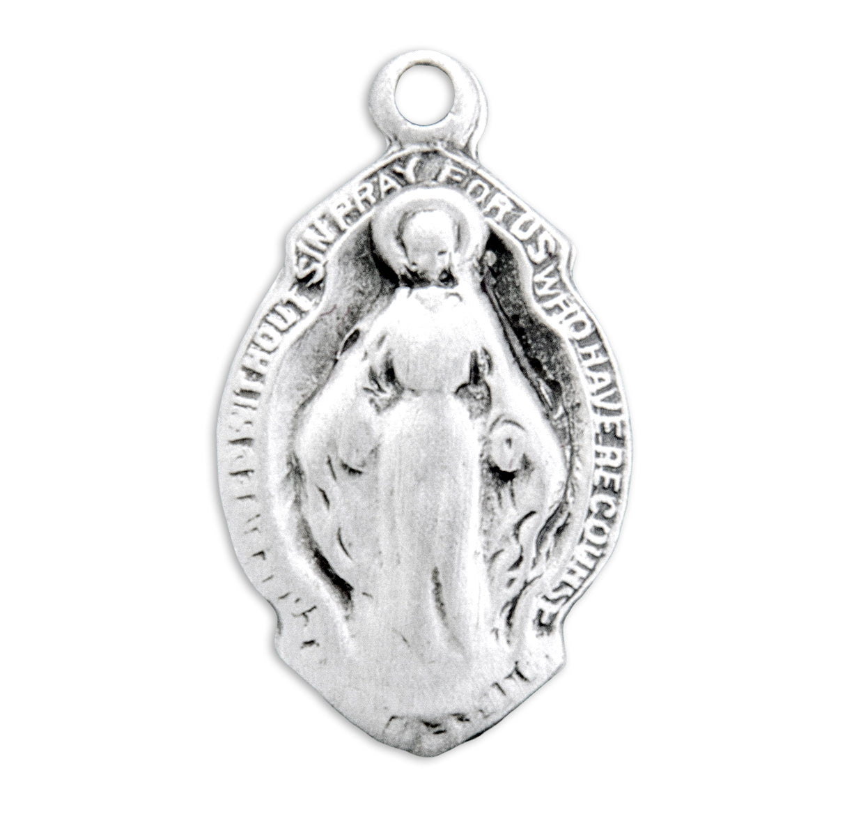 Sterling Silver Baby Miraculous Medal Pendant with Chain