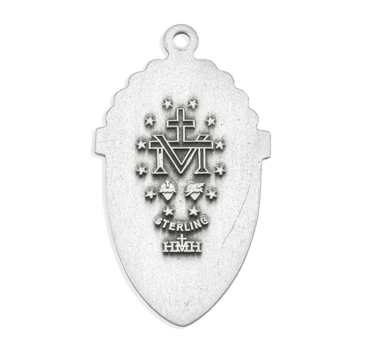 Sterling Silver Miraculous Medal Pendant with Chain