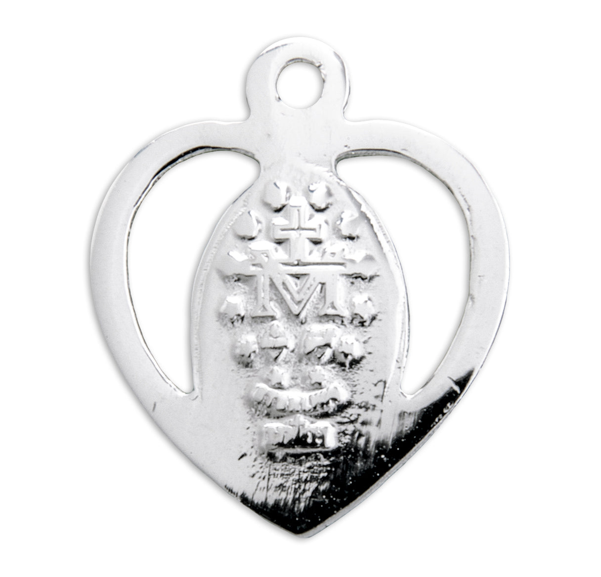 Sterling Silver Pink Enameled Miraculous Medal Pendant with Chain