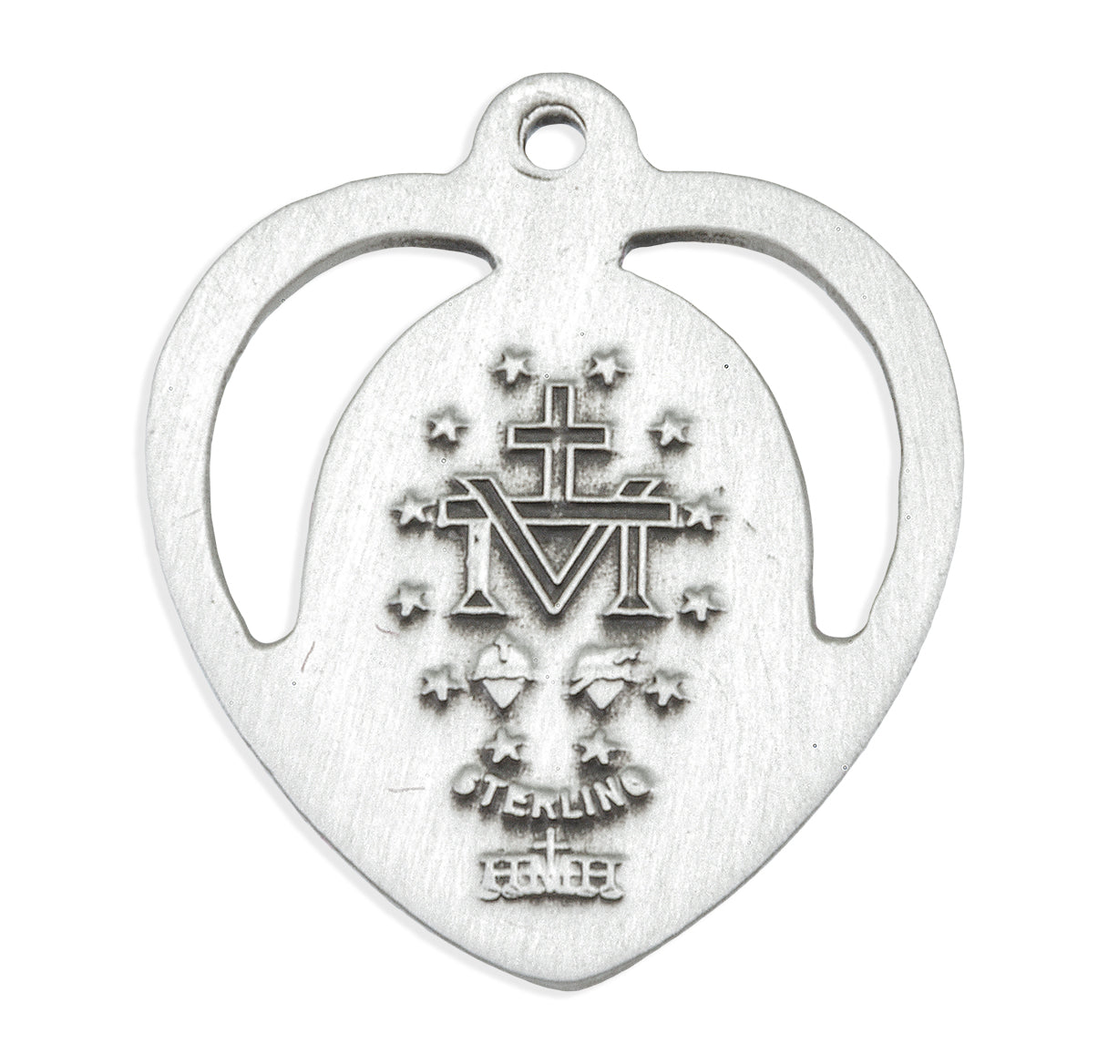 Sterling Silver Miraculous Medal Pendant with Chain