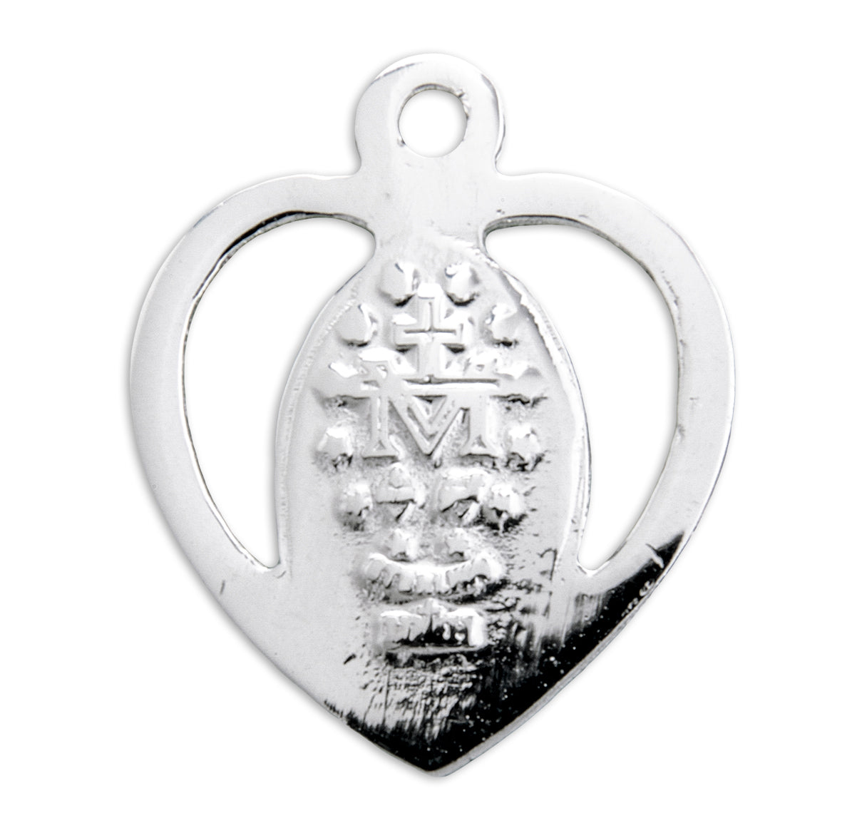 Blue Enameled Sterling Silver Miraculous Medal Pendant with Chain
