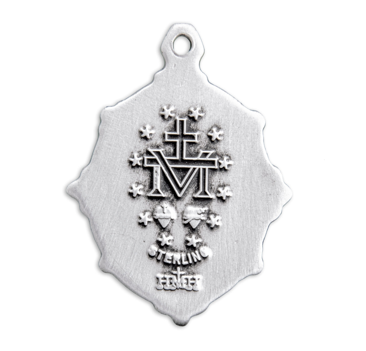 Sterling Silver Miraculous Medal Pendant with Chain
