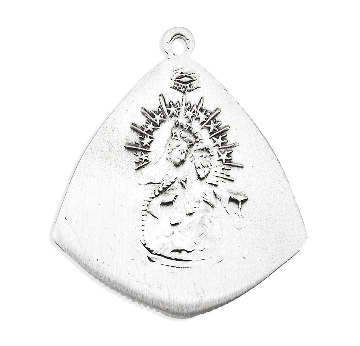 Sterling Silver St. Therese Quadrangle Arch Medal with OL of Mt. Carmel Back
