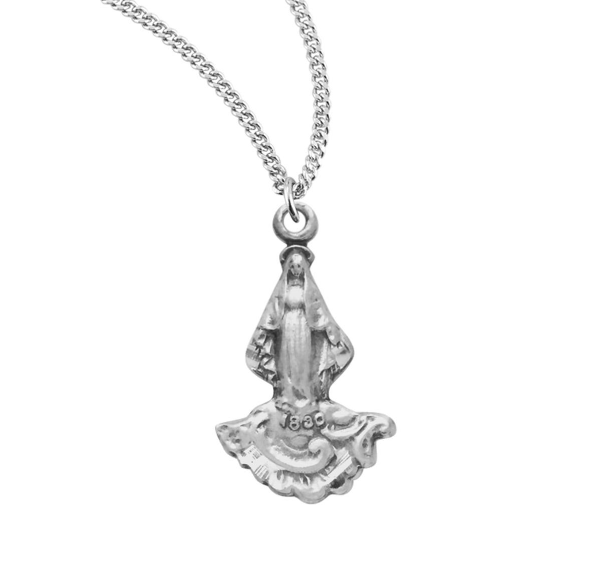 Our Lady of Grace Sterling Silver Medal Pendant with Chain