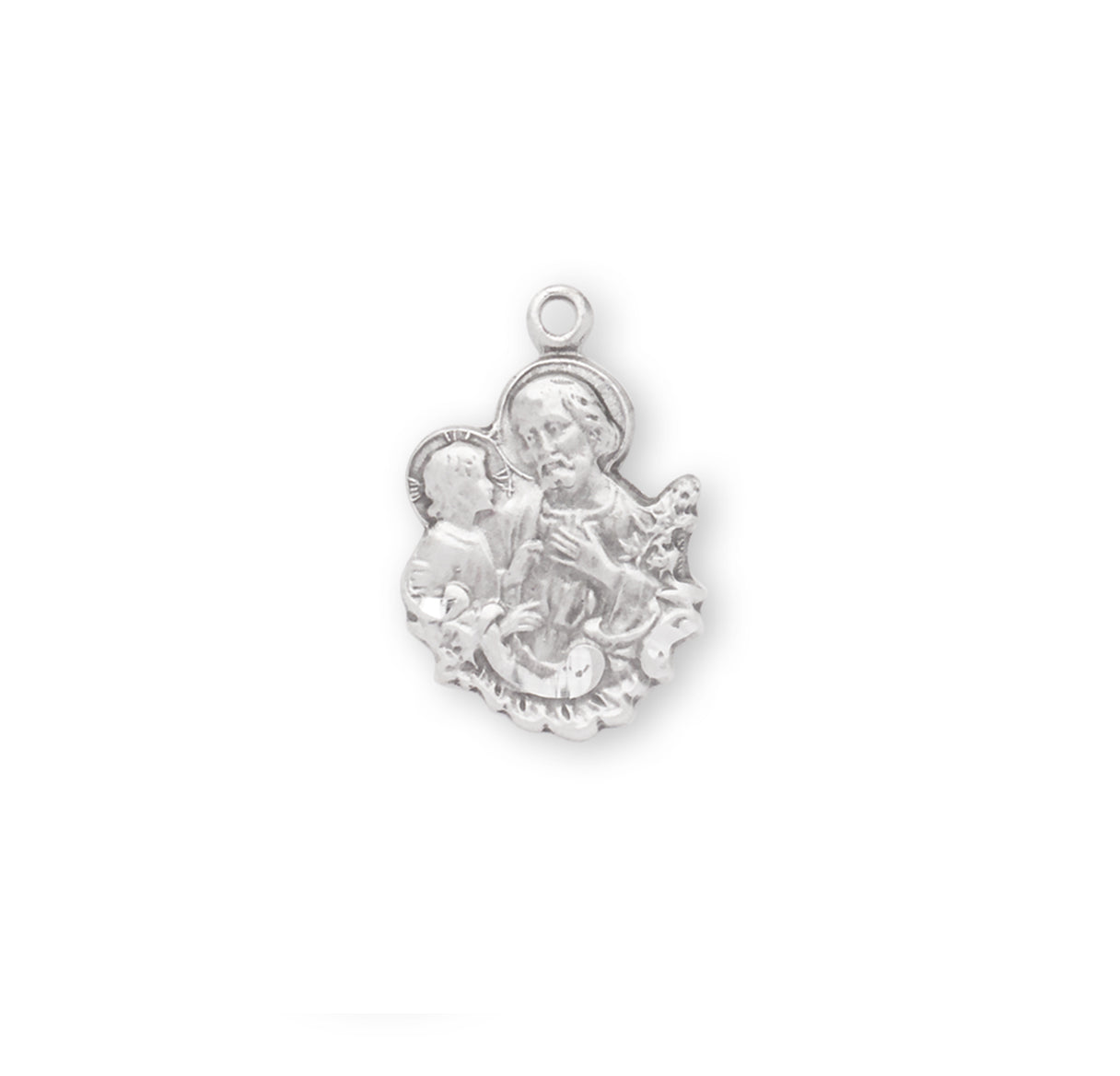 Saint Joseph Sterling Silver Medal Pendant with Chain