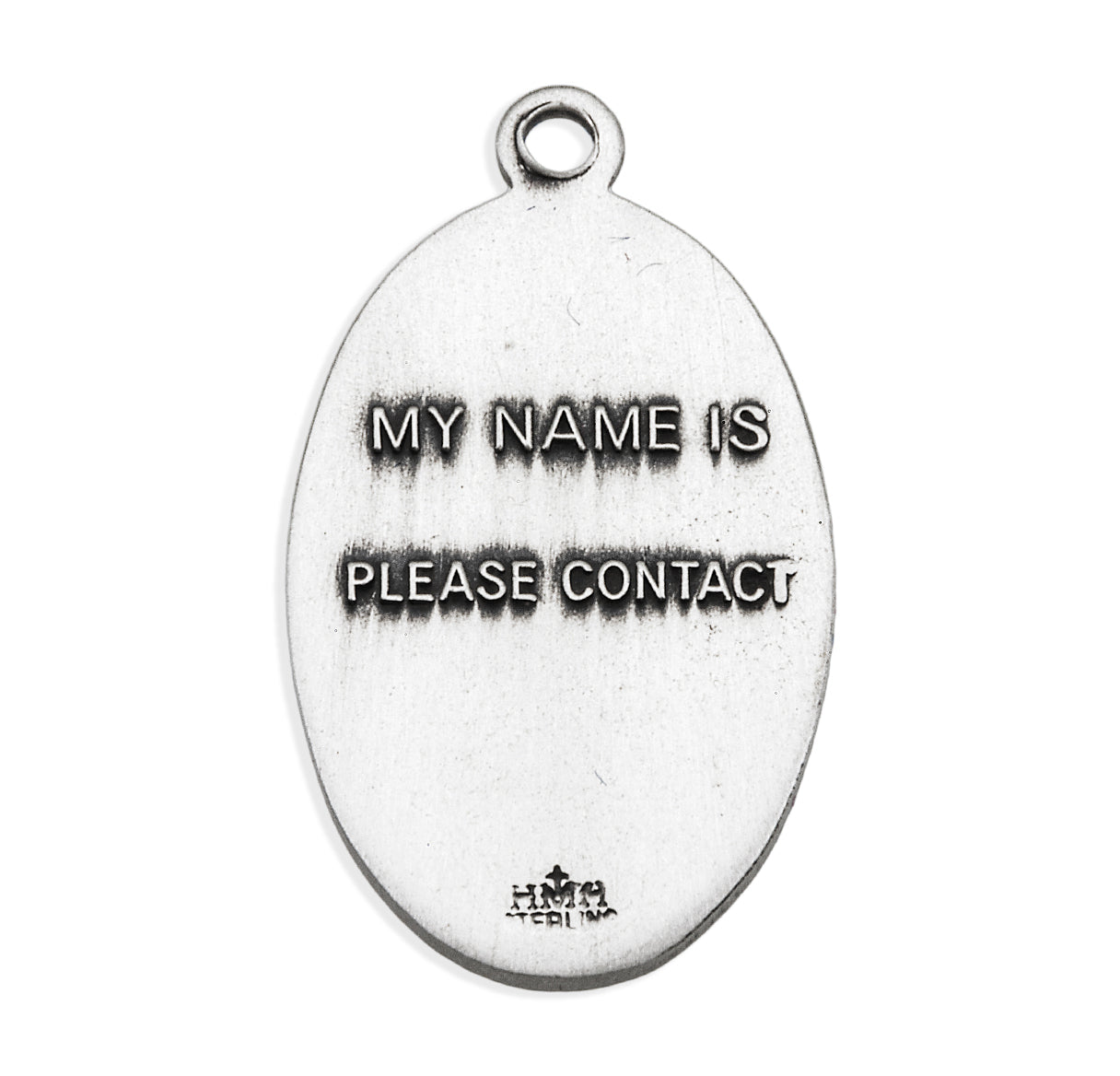 Saint Francis of Assisi Oval Sterling Silver Pet Medal Pendant with Chain