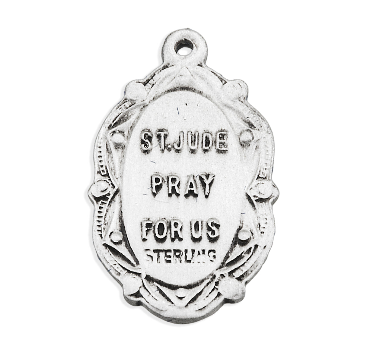 Saint Joseph Oval Sterling Silver Medal Pendant with Chain