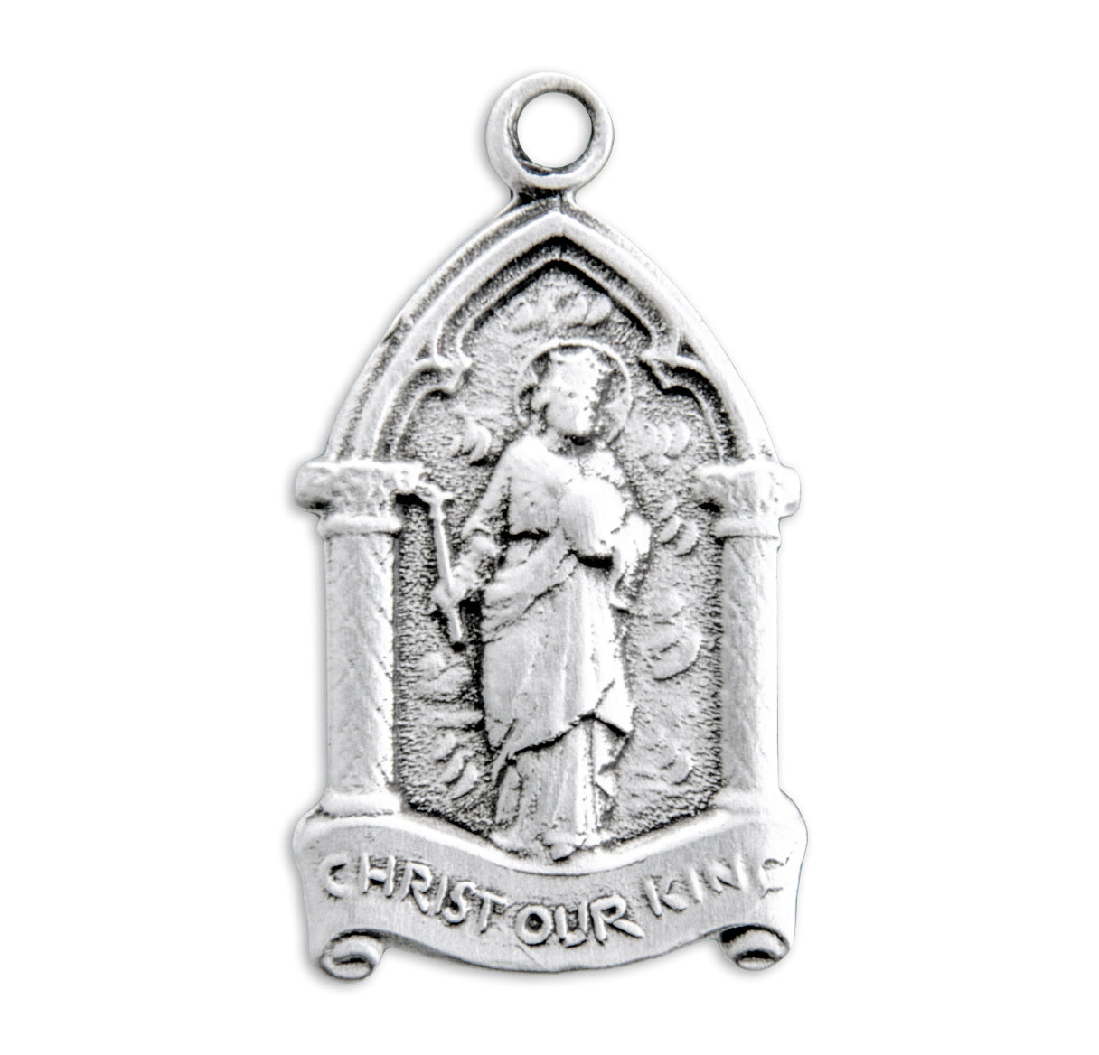 Christ Our King Sterling Silver Medal Pendant with Chain