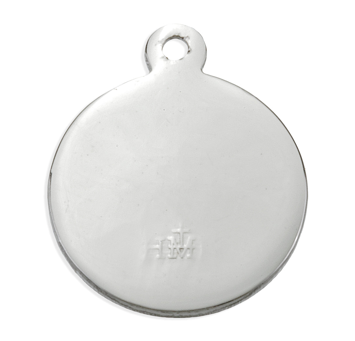 Sterling Silver Round Clover Cross Medal with Black Epoxy