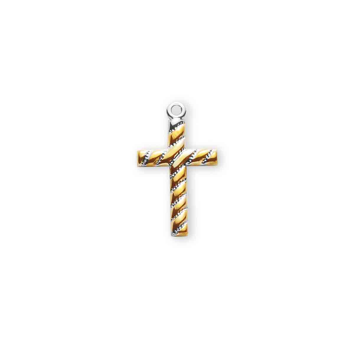 Two Tone Sterling Silver Cross
