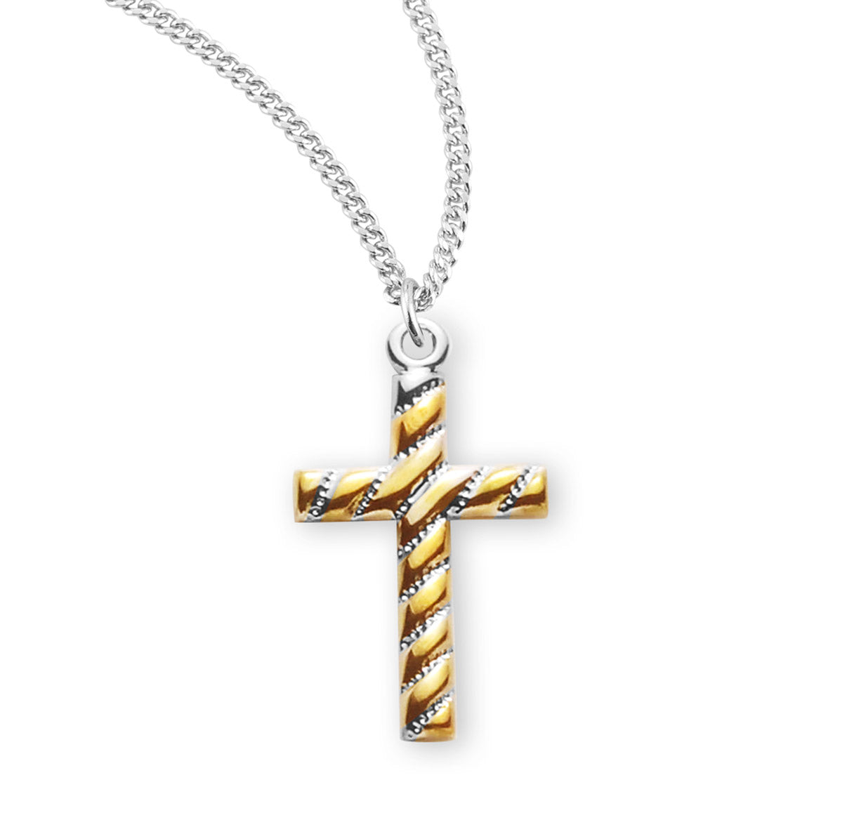 Two Tone Sterling Silver Cross
