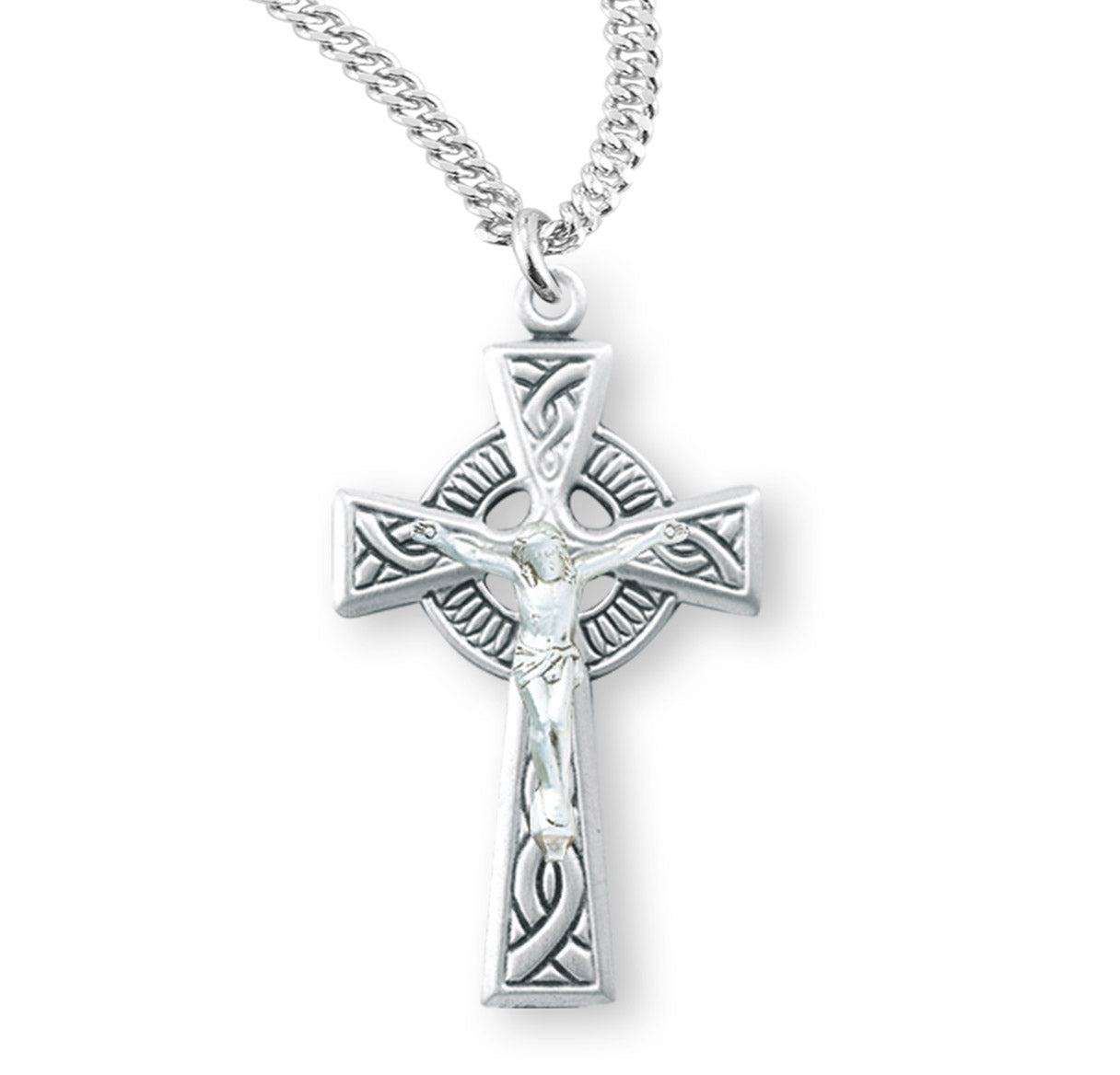 Sterling Silver Irish Celtic Crucifix Pendant | .925 Silver