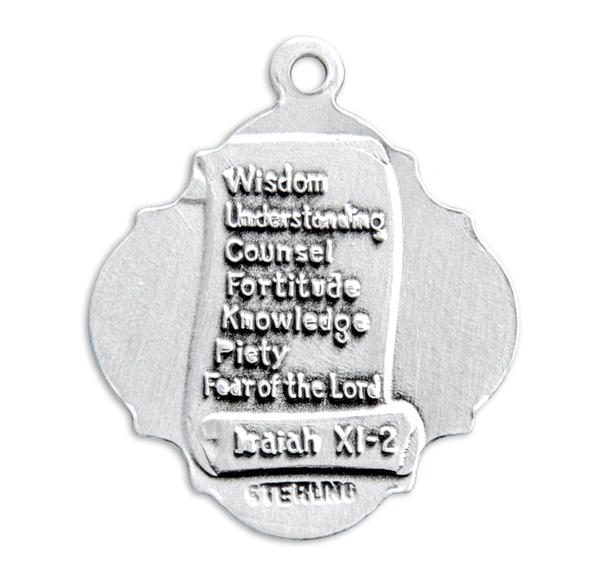 Holy Spirit Sterling Silver Confirmation Medal Pendant with Chain