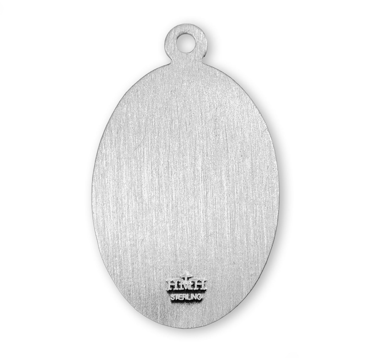 Patron Saint Rose Oval Sterling Silver Medal Pendant with Chain