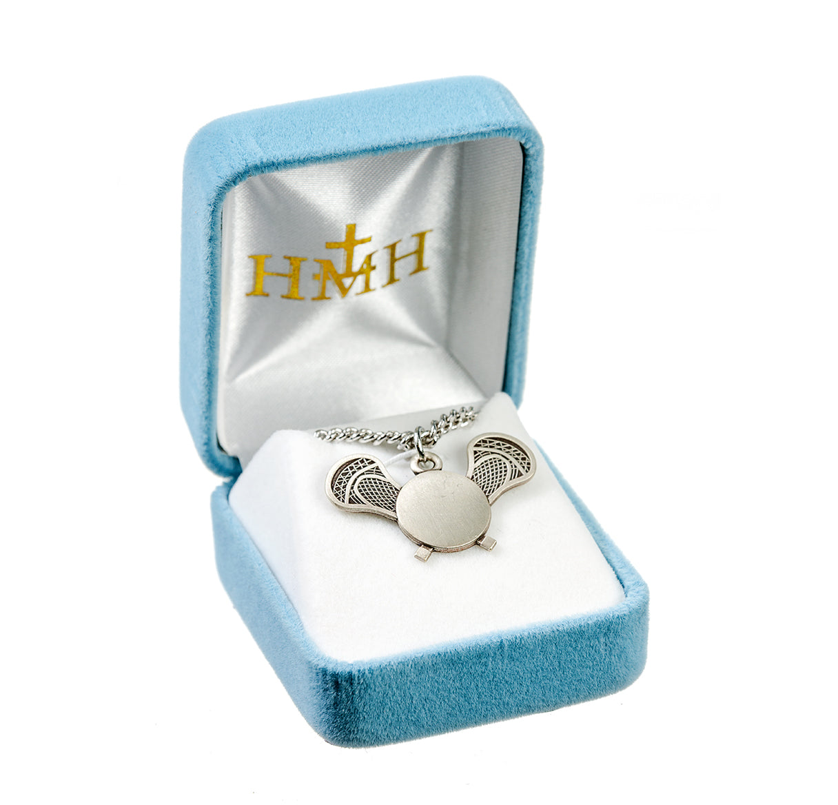 Saint Sebastian Sterling Silver Lacrosse Athlete Medal Pendant with Chain