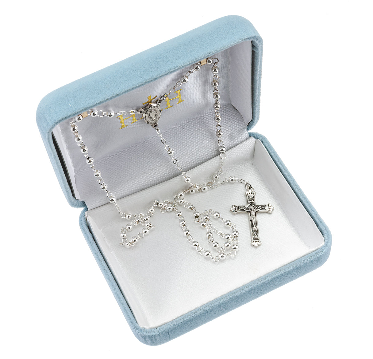 3mm High Polished Round Sterling Rosary