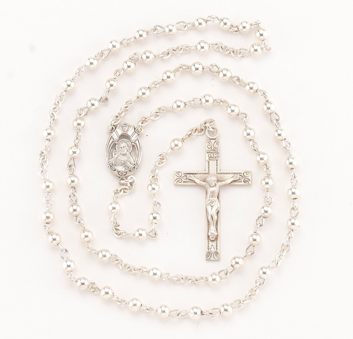 4mm High Polished Sterling Silver Rosary