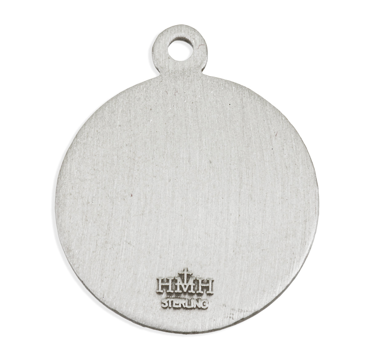 Patron Saint Rita Round Sterling Silver Medal Pendant with Chain