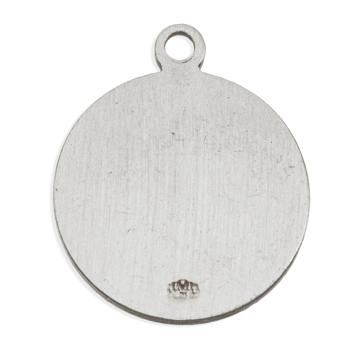 Patron Saint Rose Round Sterling Silver Medal Pendant with Chain