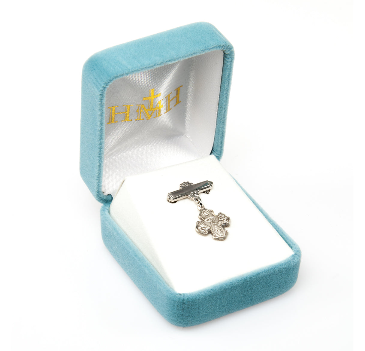 Sterling Silver Baby Four-Way Medal on a Bar Pin